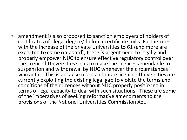  • amendment is also proposed to sanction employers of holders of certificates of