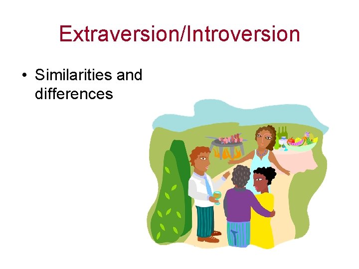 Extraversion/Introversion • Similarities and differences 