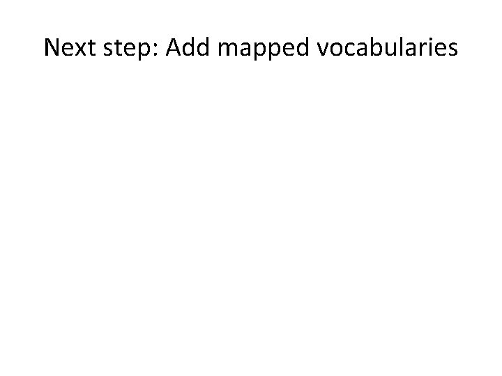 Next step: Add mapped vocabularies 