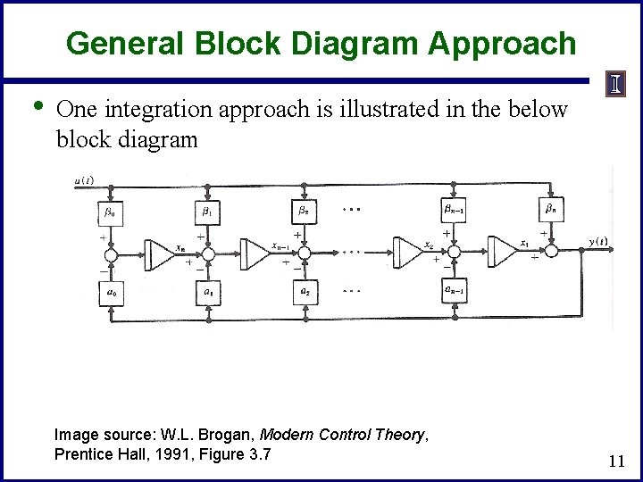 General Block Diagram Approach • One integration approach is illustrated in the below block