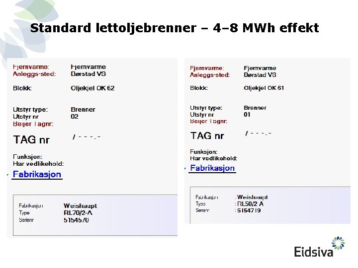 Standard lettoljebrenner – 4– 8 MWh effekt 