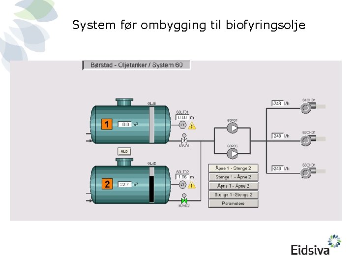 System før ombygging til biofyringsolje 