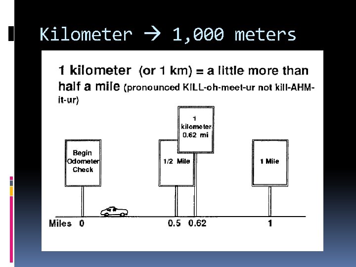 Kilometer 1, 000 meters 