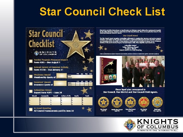 Star Council Check List 