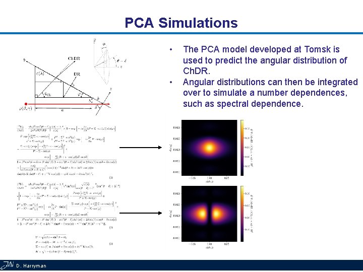 PCA Simulations • • D. Harryman The PCA model developed at Tomsk is used