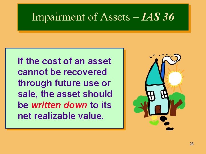 Impairment of Assets – IAS 36 If the cost of an asset cannot be