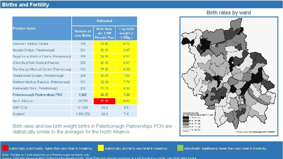 Births and Fertility Birth rates by ward Birth rates and low birth weight births