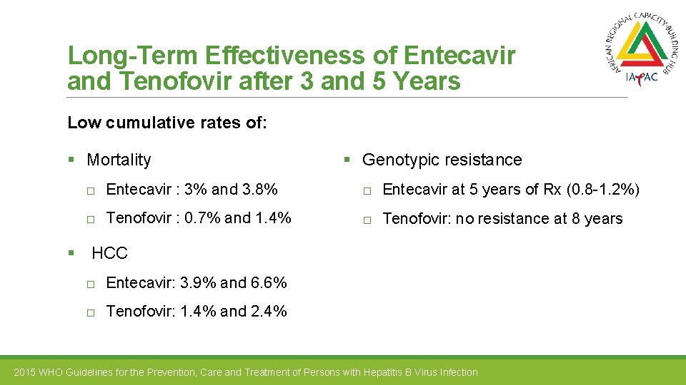 Long-Term Effectiveness of Entecavir and Tenofovir after 3 and 5 Years Low cumulative rates