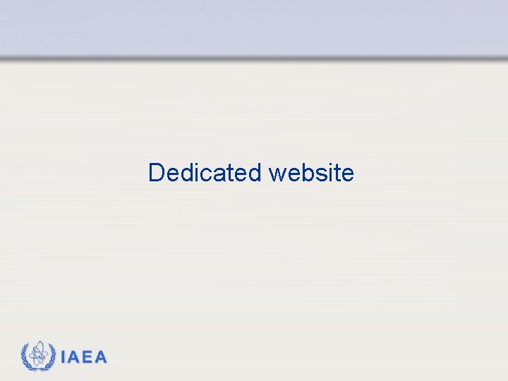 Dedicated website IAEA 
