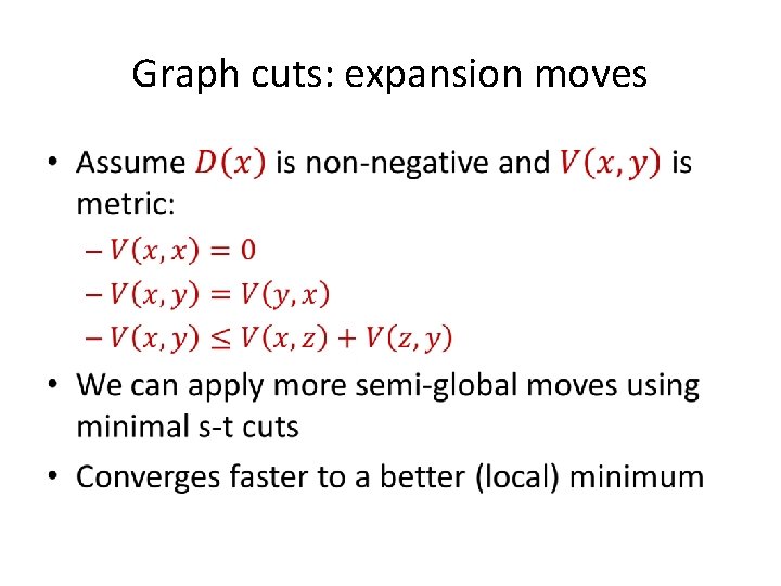 Graph cuts: expansion moves • 