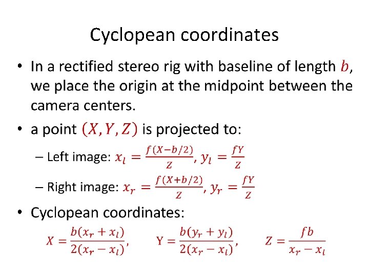 Cyclopean coordinates • 