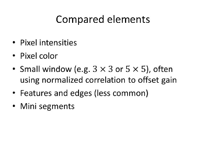 Compared elements • 