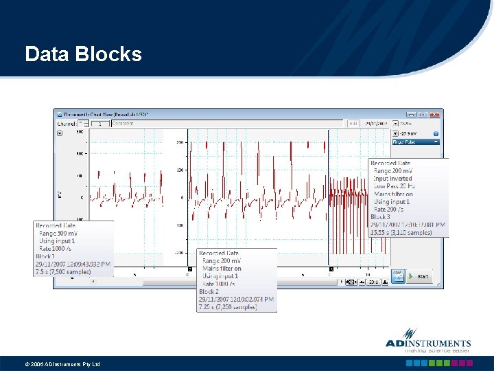 Data Blocks © 2006 ADInstruments Pty Ltd 
