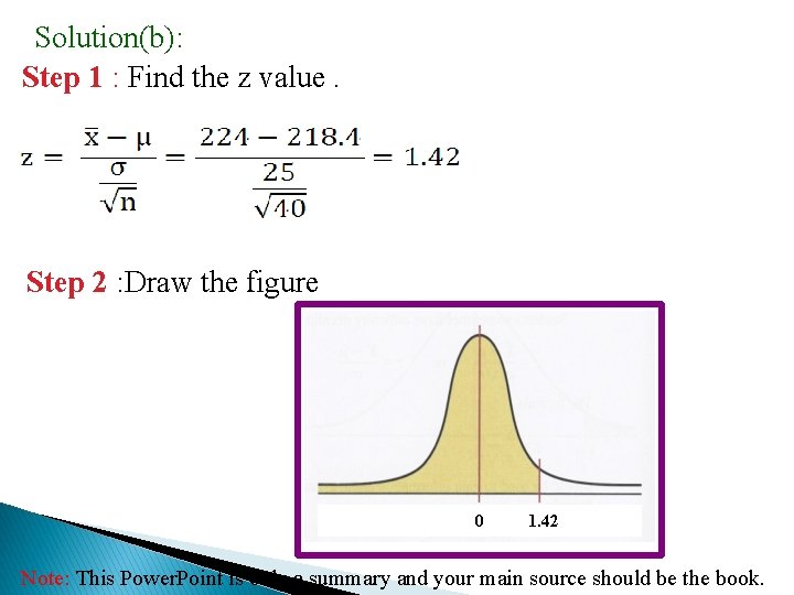 Solution(b): Step 1 : Find the z value. Step 2 : Draw the figure