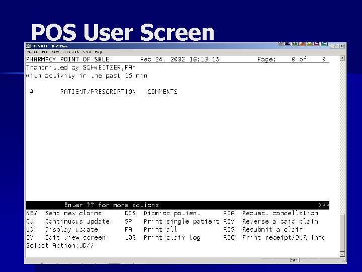 POS User Screen 