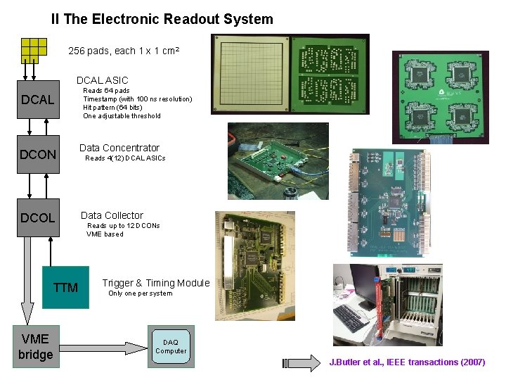 II The Electronic Readout System 256 pads, each 1 x 1 cm 2 DCAL