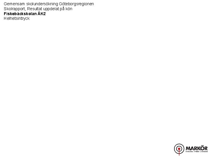 Gemensam skolundersökning Göteborgsregionen Skolrapport, Resultat uppdelat på kön Fiskebäckskolan ÅK 2 Helhetsintryck 
