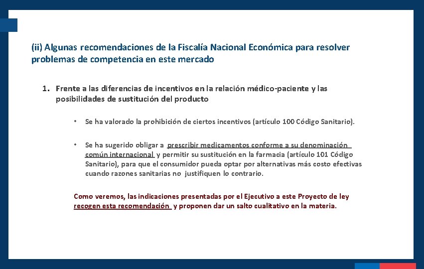 (ii) Algunas recomendaciones de la Fiscalía Nacional Económica para resolver problemas de competencia en