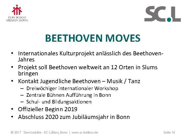 BEETHOVEN MOVES • Internationales Kulturprojekt anlässlich des Beethoven. Jahres • Projekt soll Beethoven weltweit
