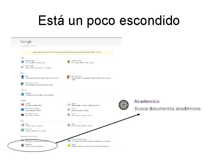 Está un poco escondido Está un poco escondido
