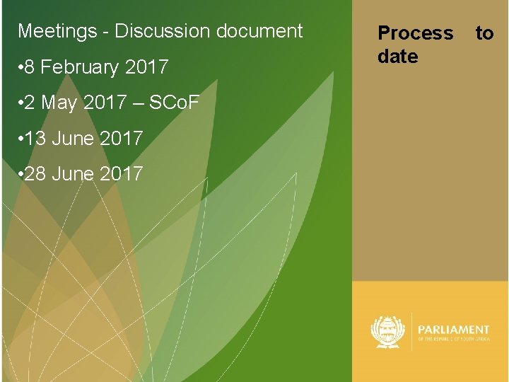 Meetings - Discussion document • 8 February 2017 • 2 May 2017 – SCo.