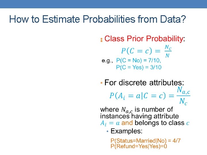 How to Estimate Probabilities from Data? • 