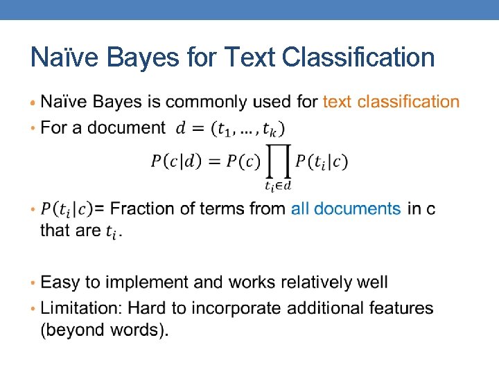 Naïve Bayes for Text Classification • 