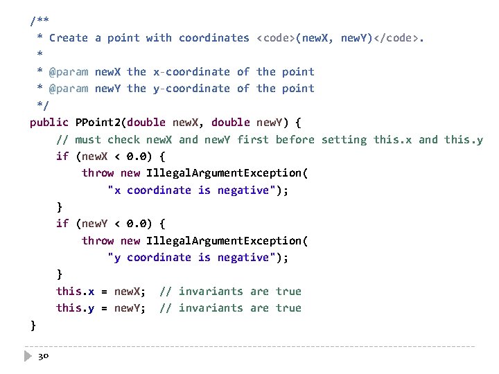 /** * Create a point with coordinates <code>(new. X, new. Y)</code>. * * @param