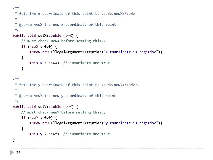 /** * Sets the x-coordinate of this point to <code>new. X</code * * @param