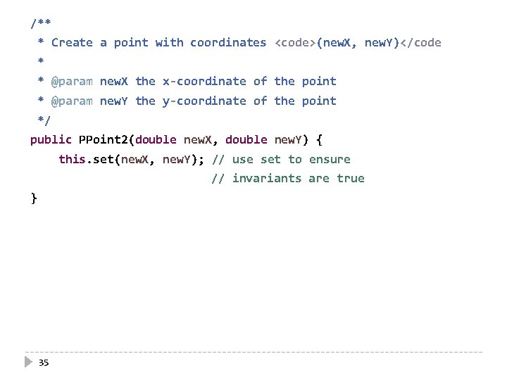 /** * Create a point with coordinates <code>(new. X, new. Y)</code * * @param