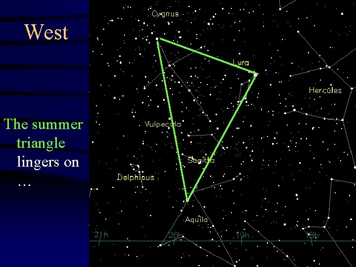 West The summer triangle lingers on … 