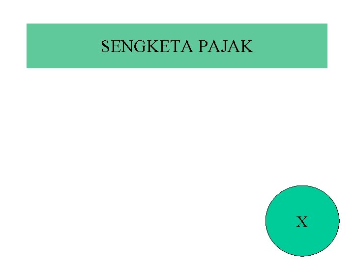 SENGKETA PAJAK X 