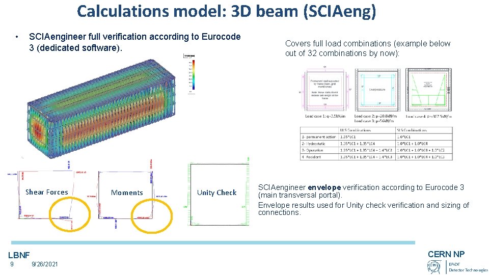 Calculations model: 3 D beam (SCIAeng) • SCIAengineer full verification according to Eurocode 3