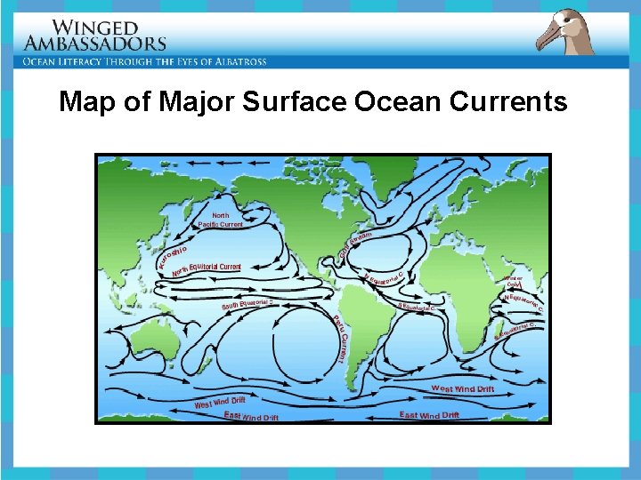 Map of Major Surface Ocean Currents 