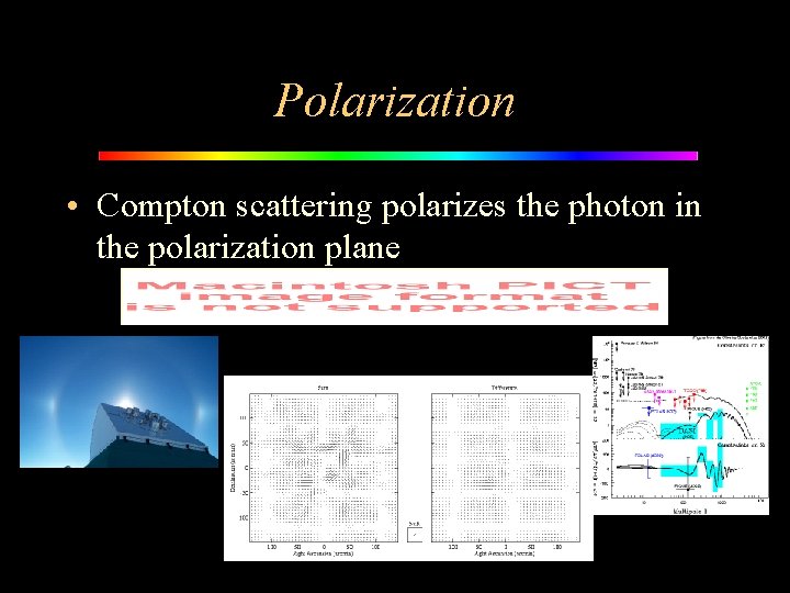 Polarization • Compton scattering polarizes the photon in the polarization plane 