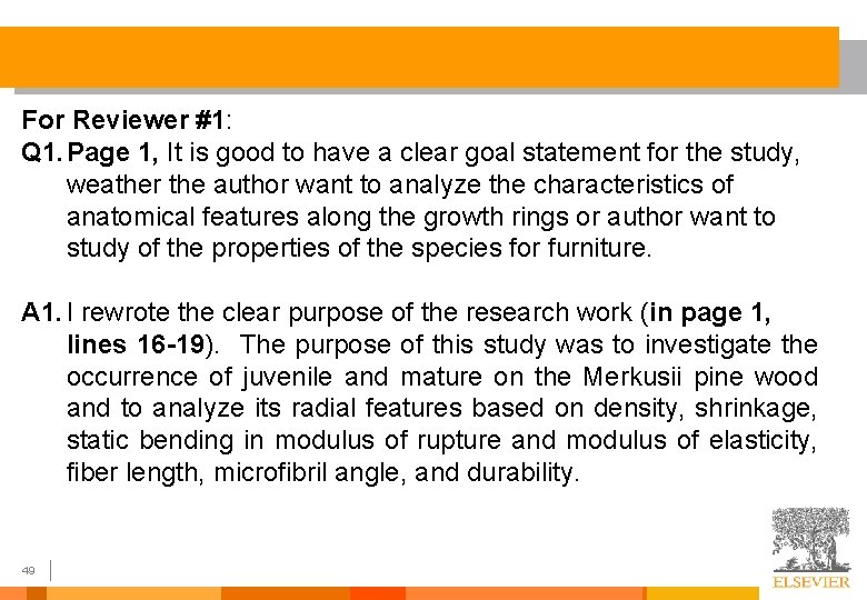 For Reviewer #1: Q 1. Page 1, It is good to have a clear