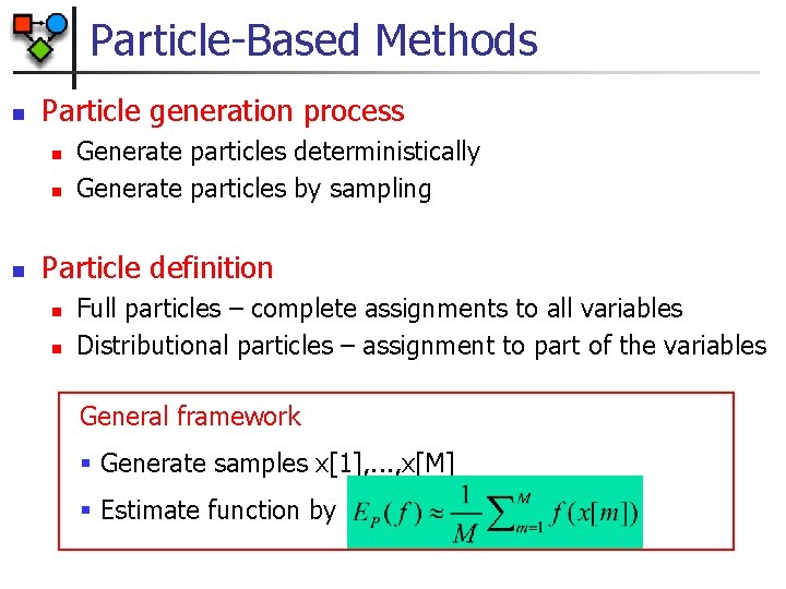 Particle-Based Methods n Particle generation process n n n Generate particles deterministically Generate particles