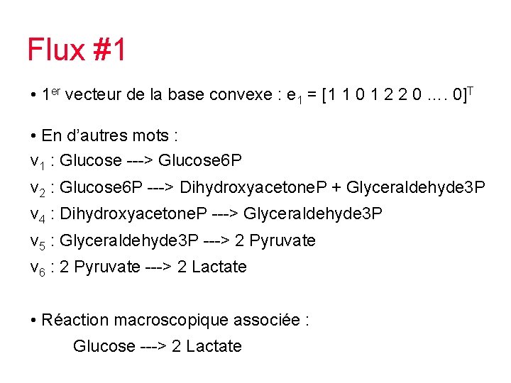 Flux #1 • 1 er vecteur de la base convexe : e 1 =