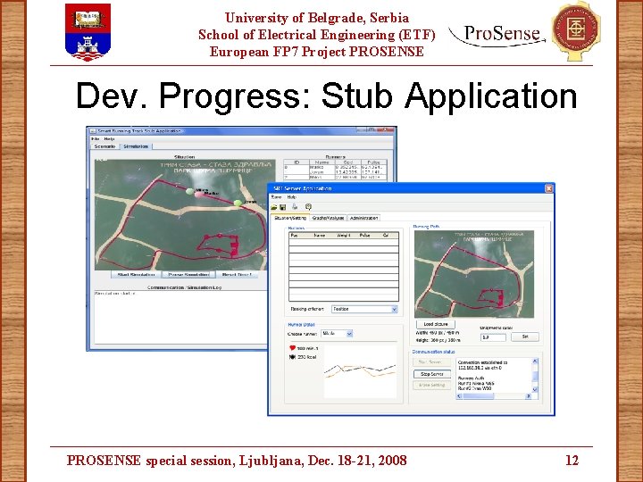 University of Belgrade, Serbia School of Electrical Engineering (ETF) European FP 7 Project PROSENSE