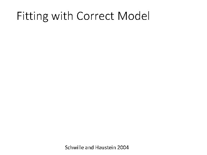 Fitting with Correct Model Schwille and Haustein 2004 