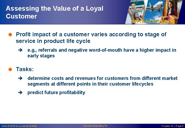 Assessing the Value of a Loyal Customer Services Marketing = Profit impact of a