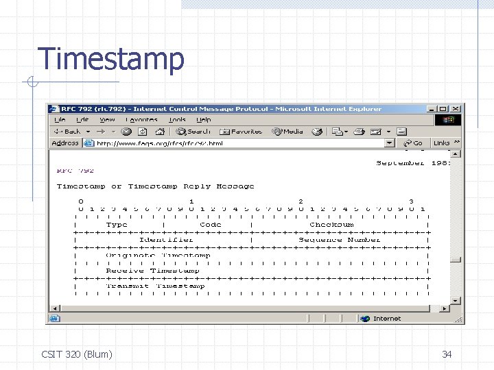 Timestamp CSIT 320 (Blum) 34 