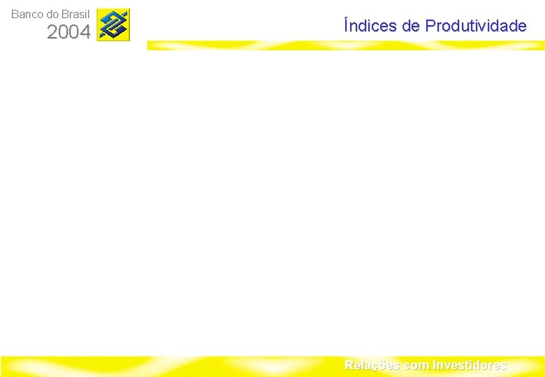 Banco do Brasil 2004 Índices de Produtividade Relações com Investidores 