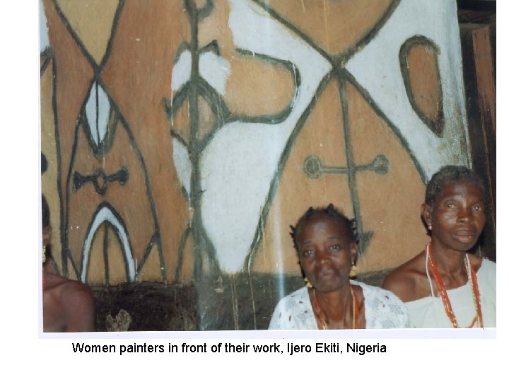 Women painters in front of their work, Ijero Ekiti, Nigeria 