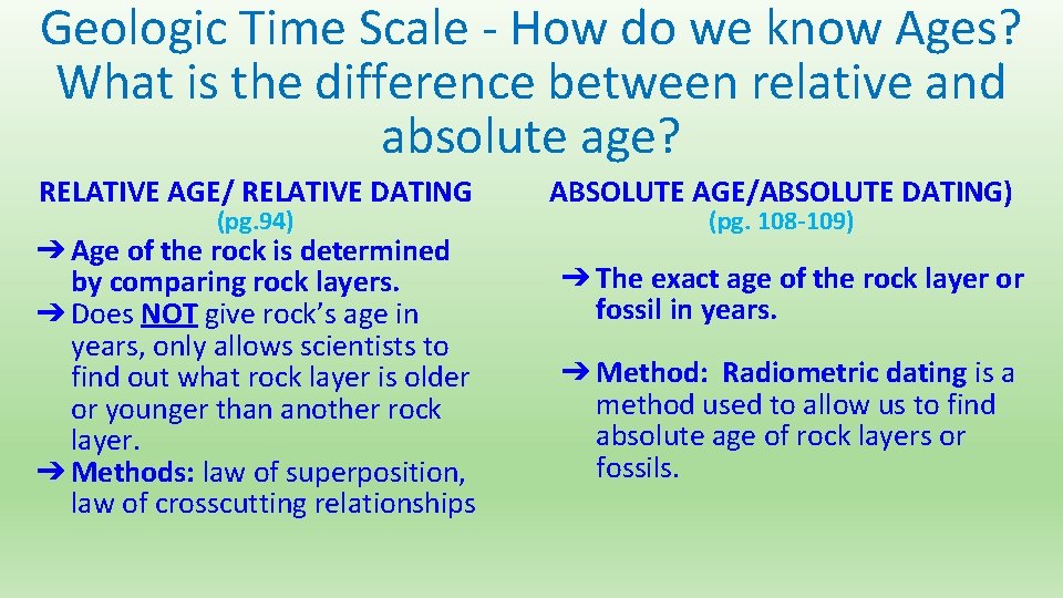 Geologic Time Scale - How do we know Ages? What is the difference between