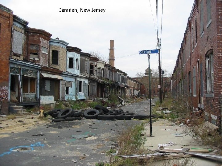 Abandoned synagogue, Camden, housing, New downtown Detroit. Jersey Detroit 