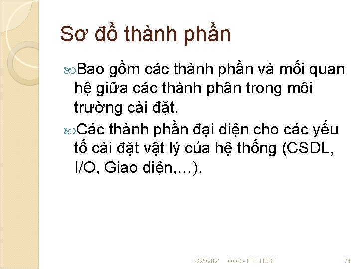 Sơ đồ thành phần Bao gồm các thành phần và mối quan hệ giữa