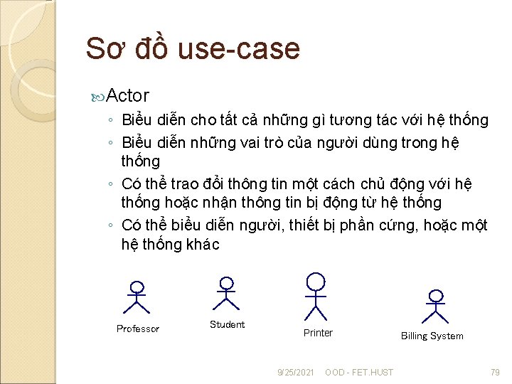 Sơ đồ use-case Actor ◦ Biểu diễn cho tất cả những gì tương tác