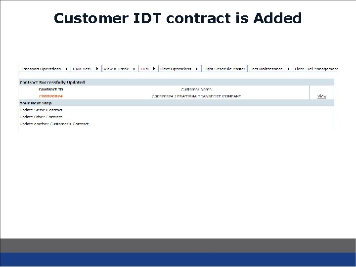 Customer IDT contract is Added 