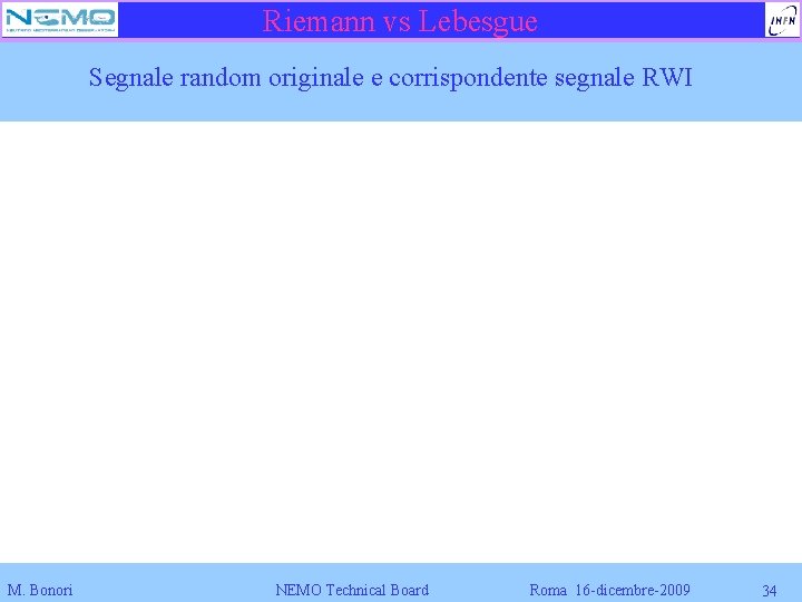 Riemann vs Lebesgue Segnale random originale e corrispondente segnale RWI M. Bonori NEMO Technical